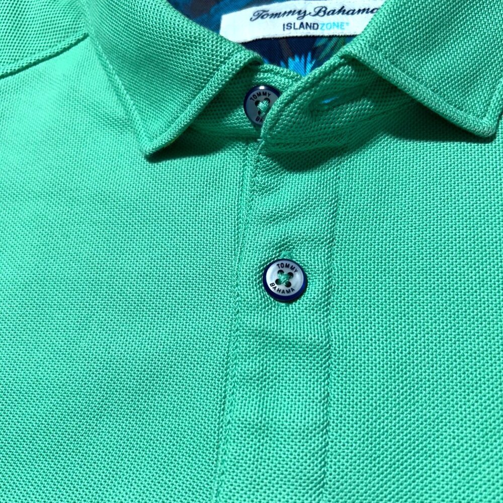 Tommy Bahama Island Zone Polo Shirt Sz S Button-Up Short Sleeve Tropical Print - Picture 5 of 12